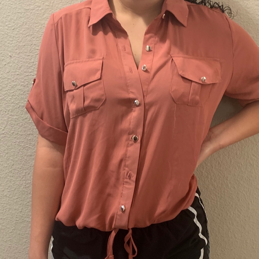 Canyon Rose collared blouse